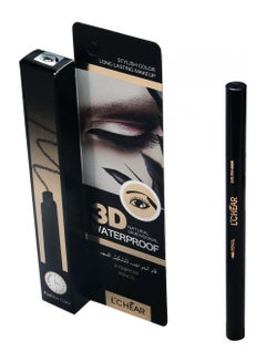 Buy 3D Natural Dimensional Waterproof Eyebrow Pencil With Brush Black in UAE