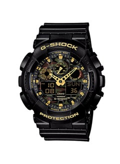 Buy Men's Round Shape Rubber Strap Analog & Digital Wrist Watch - Black - GA-100CF-1A9DR in UAE