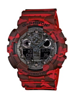 Buy Men's Analog & Digital Quartz Watch GA-100CM-4AER - 55 mm - Red/Brown in UAE