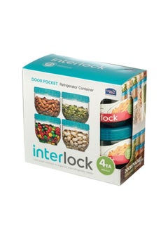 Buy Set Of 4 Interlock Food Containers Clear 500ml in Egypt