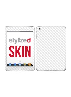 Buy Premium Vinyl Skin Decal Body Wrap for Apple iPad mini 1 Carbon Fibre White in UAE