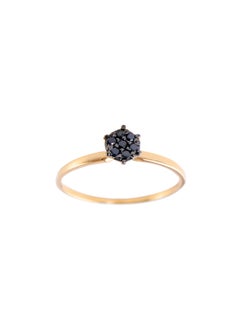 Buy 18K Solid Black And Rose Gold 0.07Cts Genuine Diamonds Solitaire Ring in UAE