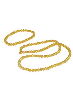 Buy 18K Gold Pearl Strand Necklace With Bracelet in UAE