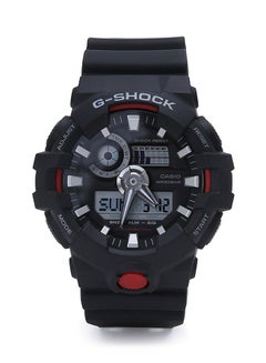 Buy Men's Round Shape Rubber Strap Analog & Digital Wrist Watch - Black - GA-700-1ADR in UAE