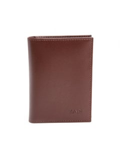Buy Genuine French Leather Bi-Fold Card Holder Tea in Saudi Arabia