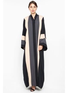 Buy Stripe Detailing Abaya Multicolour in UAE