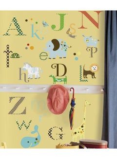 Buy Animal Alphabet Peel And Stick Wall Decals Multicolour 11.5x5x1inch in UAE