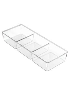 Clear Drawer Organizer 2 Pieces 6 Section Clear Desk Organizer