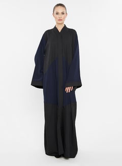 Buy Casual Abaya With Cross Cut Detail Black in UAE