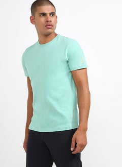 Buy Basic Short Sleeve Round Neck T-Shirt 475 Green in UAE