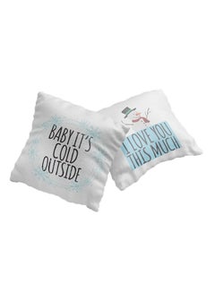 Buy 2-Piece Winters Love Throw Pillows Set Multicolour 16 x 16inch in UAE