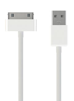 Buy 30-Pin To USB Charge And Sync Cable For Apple 30-Pin Devices, Universal Dock, iPod, iPhone And iPad White in Saudi Arabia