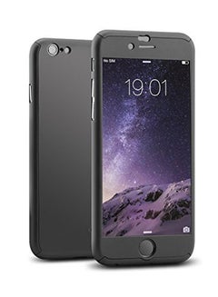 Buy Full Body Protection Hard Slim Case With Tempered Glass Screen Protector For Apple iPhone 6 Black in Saudi Arabia