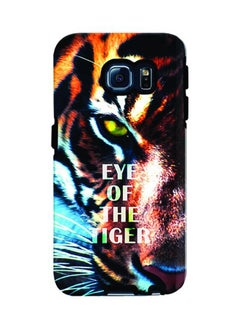 Buy Premium Dual Layer Tough Case Cover Gloss Finish for Samsung Galaxy S6 Edge Eye of the tiger in UAE