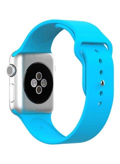 Buy Silicone Replacement Wristband Strap For Apple Watch 42mm Blue in Saudi Arabia