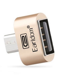 Buy USB To Micro USB 2.0 OTG Universal Adapter For Smartphones Gold in UAE