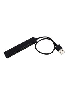 Buy High Speed 4-Port USB 2.0 Metal Design Hub Black in UAE