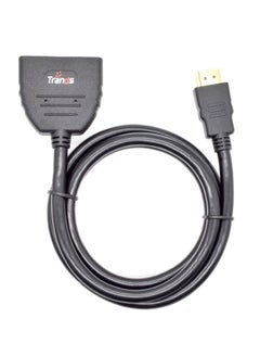 Buy 1-In-2 Out HDMI Male To Dual Female HDMI Splitter Cable Black in UAE