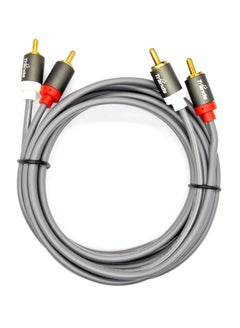 Buy 2RCA Male To 2RCA Male Stereo Audio Video Cables Grey in UAE