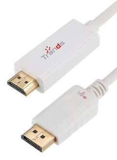 Buy DisplayPort To HD HDMI HDTV Male Cable White in Saudi Arabia