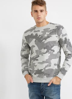 Buy Camouflage Crew Neck Sweatshirt Military Print in UAE