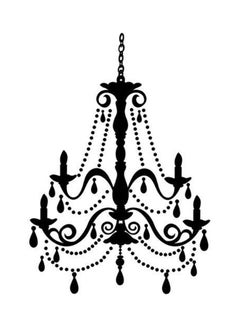 Buy Chandelier Giant Wall Decal With Gems Black in UAE