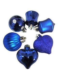 Buy Christmas Decoration Mini Assortment Ornament Blue 4cm in UAE