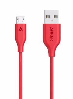 اشتري كابل Micro USB باورلاين+ أحمر 10 قدم في السعودية