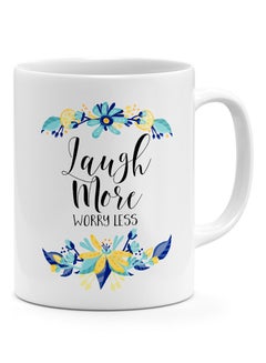 Buy Laugh More Worry Less - Coffee Mug White in UAE