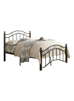 Buy King Wooden Steel Bed With Medicated Mattress Multicolour 180x190centimeter in UAE