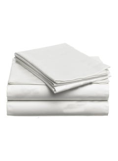 Buy 300 Thread Count Plain Bedsheet Cotton White in UAE