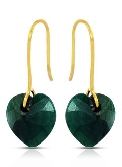 اشتري 10k Gold Emeralds Heart Earrings في الامارات