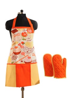 Buy 3-Piece Kitchen Apron Set Multicolour in Egypt