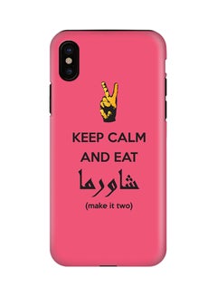 Buy Polycarbonate Dual Layer Tough Case Cover Matte Finish For Apple iPhone X Keep Calm And Eat Shawarma in UAE