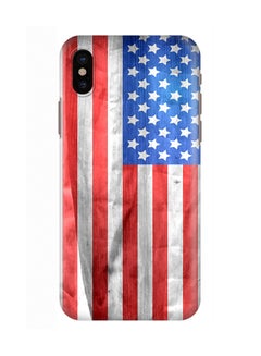 Buy Polycarbonate Slim Snap Case Cover Matte Finish For Apple iPhone X USA Grunge Flag in UAE