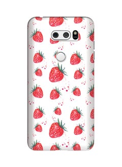 Buy Polycarbonate Slim Snap Case Cover Matte Finish For LG V30 Dripping Strawberries in UAE