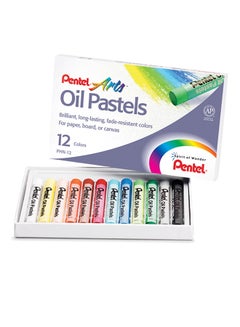 Buy 12-Piece Fade Resistant Oil Pastel Set Multicolour in UAE