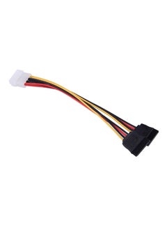 اشتري 4 Pin IDE To 2 Serial ATA SATA Y-Splitter Hard Drive Power Adapter Cable Black/Yellow/Red في الامارات
