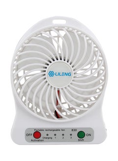 Buy Summer Mini 3 Gear Speed Rechargeable Battery USB Fan 261.27310621.17 White in Saudi Arabia