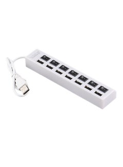 Buy 7-Port USB 2.0 Hub Adapter With On/Off Switch White in UAE