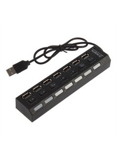 Buy 7-Port USB 2.0 Premium High Speed Hub Sharing Switch Black in Egypt