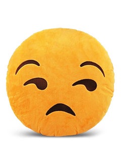 Buy Sad Emoticon Cushion polyester Yellow/Brown Standard in Saudi Arabia