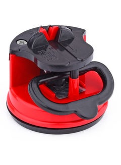 Buy Kitchen Knife Sharpener With Secure Suction Red/Black 60x60x70mm in Egypt