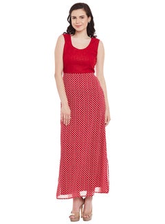 Buy Printed Maxi Dress Red in UAE