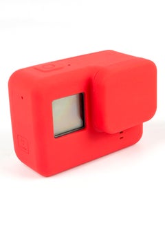 Buy Soft Protective Case With Lens Cap Cover For GoPro Hero 5 Sports Action Camera Red in UAE