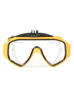 Buy Scuba Diving Snorkel Mask With Adapter Yellow in Saudi Arabia