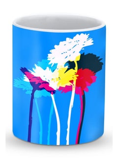 Buy Premium Bleeding Flowers Designer Mug Blue/White/Red in UAE