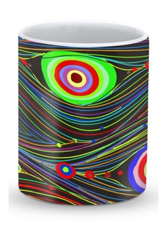 Buy Premium Peacock Eyes Designer Mug Multicolour in UAE