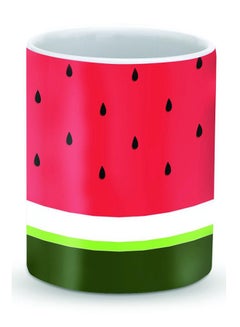 Buy Premium Minimal Watermelon Designer Mug Red/White/Green 325ml in UAE