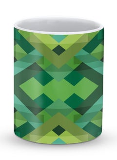 Buy Premium Geometric Reflections Designer Mug Green/Grey in UAE